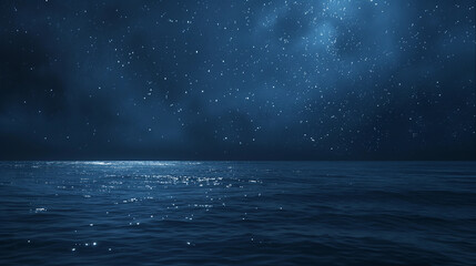A dark blue ocean with a few stars in the sky