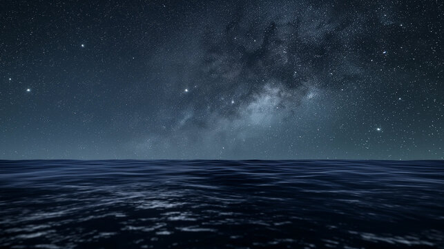 A vast ocean with a dark sky above it