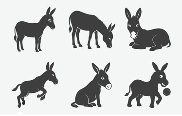 Print Stunning Donkey Silhouette Vector, Perfect for Designs and Illustrations