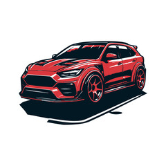 red car isolated on white