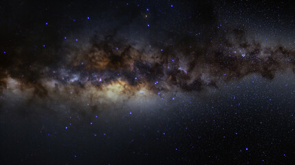A dark sky with a large cloud of stars