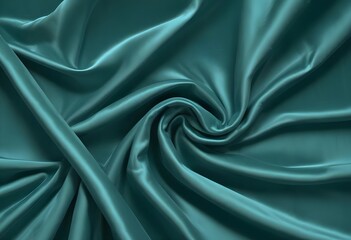 Obraz premium Blue turquaise satin velvet wavy drapery texture sample background 