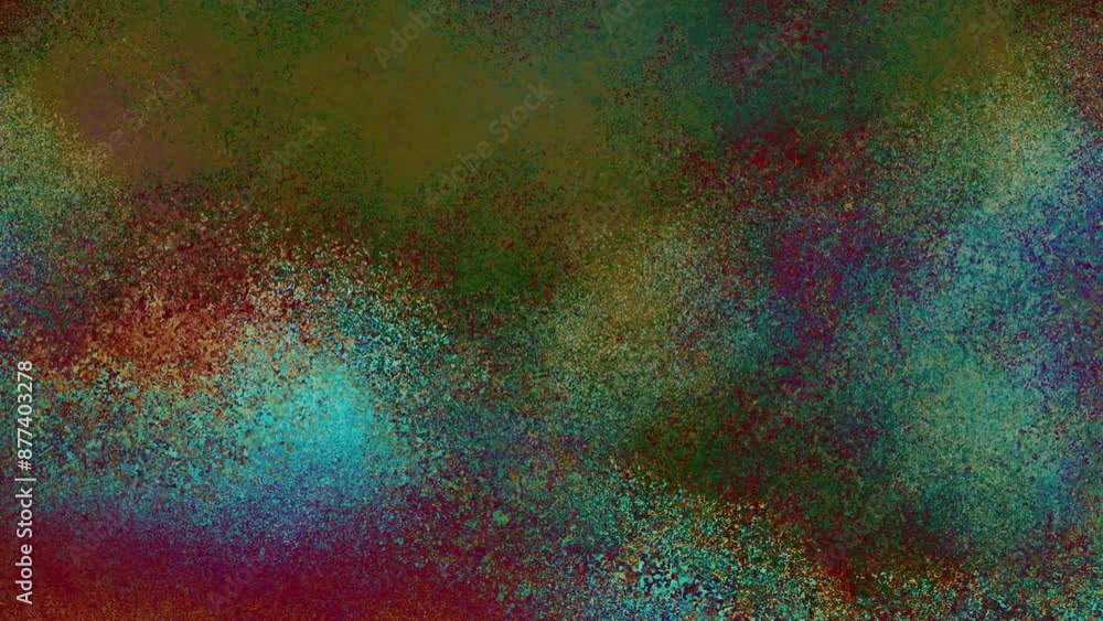 Poster Seamless colorful abstract background with rough grain for loop playback. Dynamic gradient animation with grainy grains on abstract background