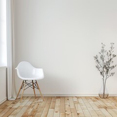 room with chair and wall