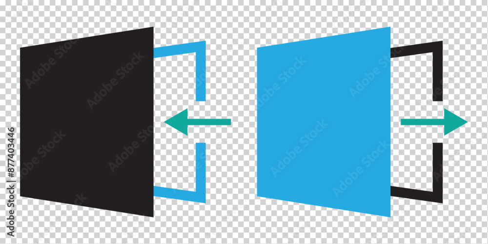 Poster logout exit icon illustration design. logout vector icon. transparent png available logout icon in l