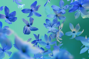 Fototapeta premium Deep blue cornflower field. illustration, design, drawing, postcard