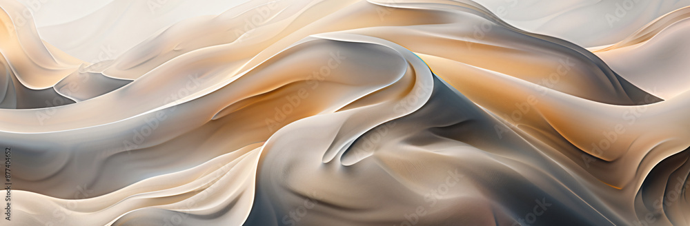Poster abstract wavy lines background with muted colors and fluid shapes, creating an elegant design for ar