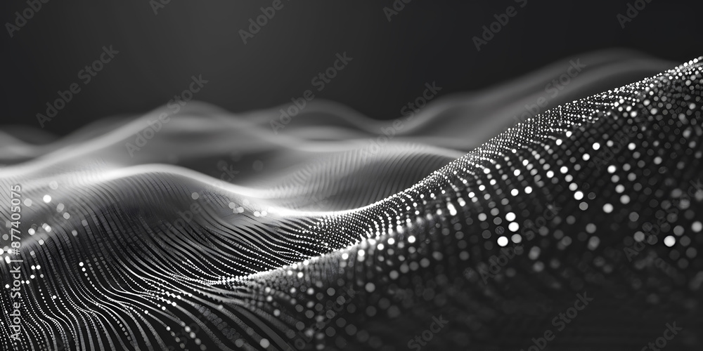 Poster waves computer technology background