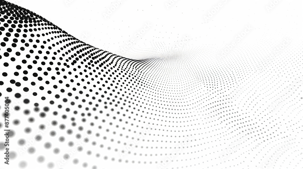 Poster abstract halftone background with dots gradient, vector illustration. black and white pattern for de