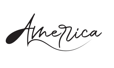 America  custom calligraphy text. isolated white background. Vector illustration.eps10