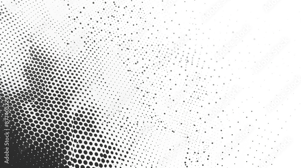 Poster abstract halftone background with dots gradient, vector illustration. black and white pattern for de