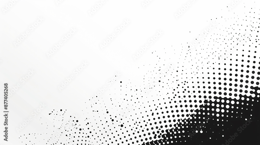 Poster abstract halftone background with dots gradient, vector illustration. black and white pattern for de