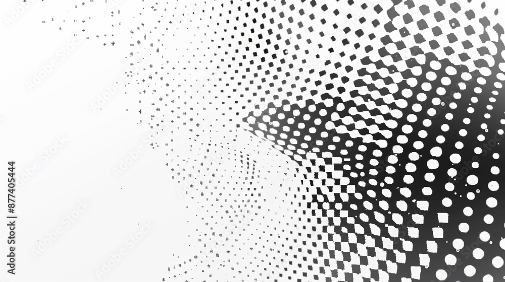 Poster abstract halftone background with dots gradient, vector illustration. black and white pattern for de