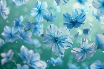 Obraz premium Deep blue cornflower field. postcard, banner, Design