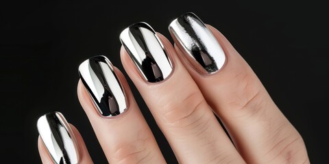 Shiny Silver Nails