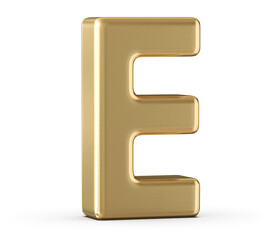 Golden 3D Font Letter E