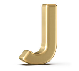 Golden 3D Font Letter J