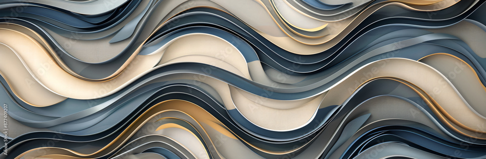 Poster 
Abstract wavy lines background with muted colors and fluid shapes, creating an elegant design for artistic projects or digital backgrounds.