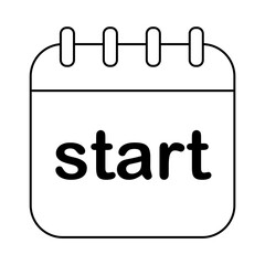 Start Icon on Calendar Page Beginning, First Day, Opening, Kickoff, Launch Business Concept