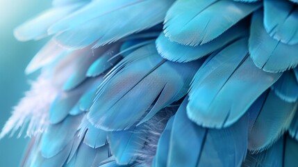 a close up of a blue bird's feathers
