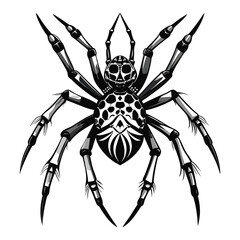 Halloween Spider  Silhouette Vector illustration