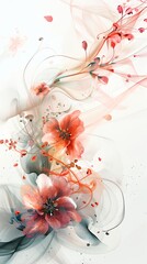 a painting of flowers with a white background