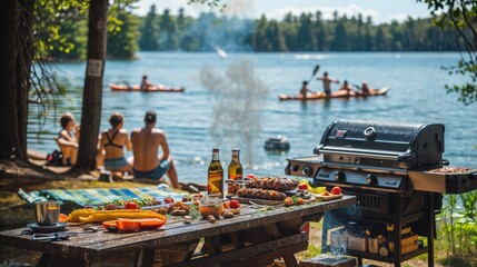 Obraz premium Lakeside BBQ With Summer Fun