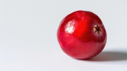 Obraz premium closeup of a cranberry, botanical fruit, detailed photography, bright red, isolated on white background