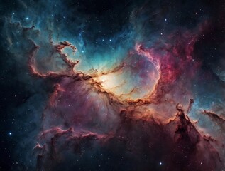 Fototapeta premium Colorful space galaxy cloud nebula. Stary night cosmos. Universe science astronomy. Supernova background wallpaper