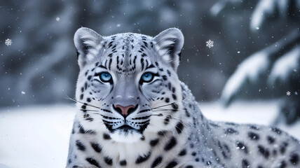 Fototapeta premium Snow leopard in nature