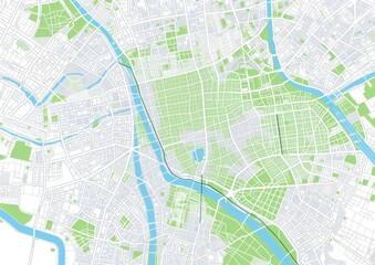 Obraz premium City Map with Green Spaces