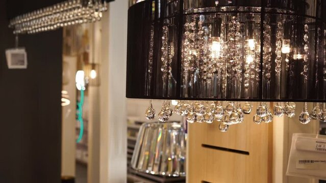 chandeliers are sold in the store