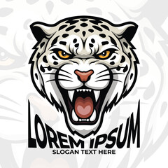 Cheetah head logo mascot design, Leopard icon, Running cheetah illustration, Tiger logo design