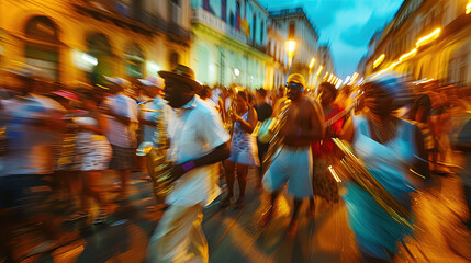 Street Salsa Fiesta: In the heart of Havana, a group of salsa dancers transforms the colorful streets into a lively celebration, captivating passersby with infectious rhythms and a truly festive