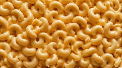 Golden macaroni dreams, a close-up view of creamy pasta