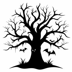 silhouette of a tree,gothic tree for Halloween vector