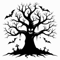 silhouette of a tree,gothic tree for Halloween vector