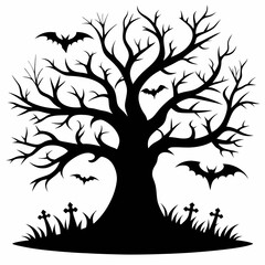 silhouette of a tree,gothic tree for Halloween vector