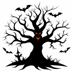 silhouette of a tree,gothic tree for Halloween vector