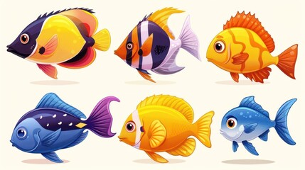 Colorful Cartoon Fish Collection
