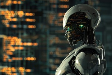 Naklejka premium ai statistics and analytics background copy space