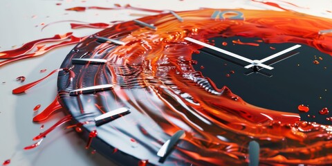 Flowing Data Conceptual Clock Illustration in Technology ThemeClock Hands