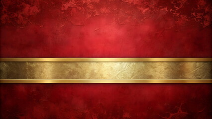 Red texture background with gold metal ribbon banner . Template, mockup. design banner blank template. Abstract concept sale, merry christmas, label, tag element.