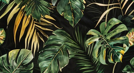 yellow and green split leaf pattern background