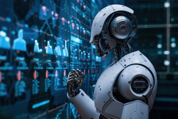 Fototapeta premium ai statistics and analytics background copy space