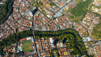 imagem aérea 2d da cidade de Pedreira em São Paulo. Também conhecida como cidade da porcelana....