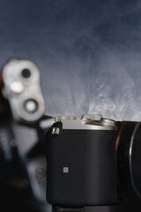 Moderne Digitalkamera Body, Detail, Macro ohne Namen, freigestellt