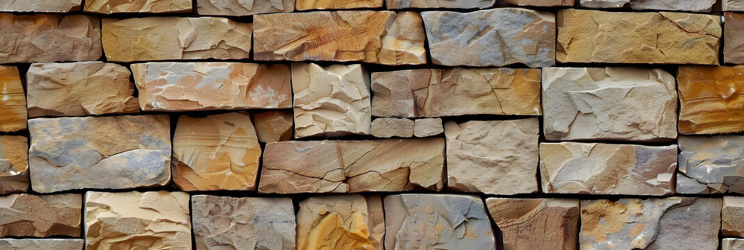 Smooth wall rectangular sandstone blocks