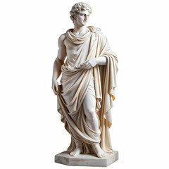 a marble statue on white background ai generated