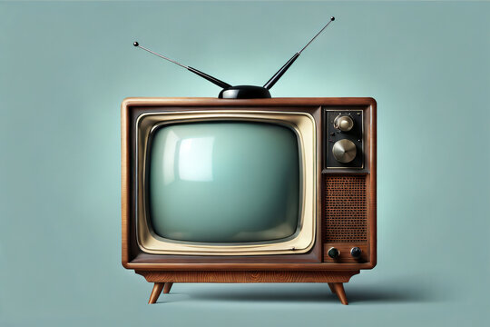 TV im Retro Sti mit Werbefl&auml;che